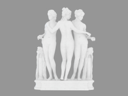 Marble sculpture The Three Graces (3)