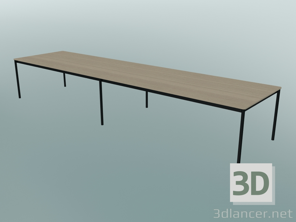 modèle 3D Base de table rectangulaire 440x110 cm (Chêne, Noir) - preview