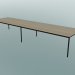 Modelo 3d Mesa retangular Base 440x110 cm (Carvalho, Preto) - preview