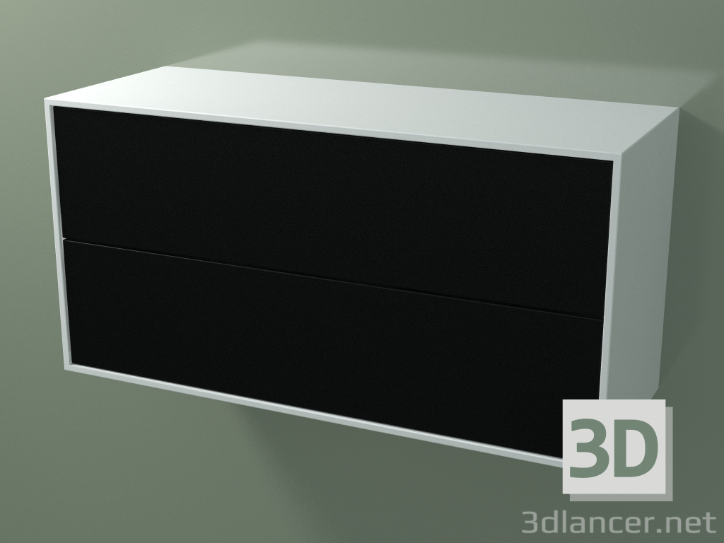 3d model Double box (8AUDCA01, Glacier White C01, HPL P06, L 96, P 36, H 48 cm) - preview