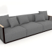 3d model 3-seater sofa (Black) - preview