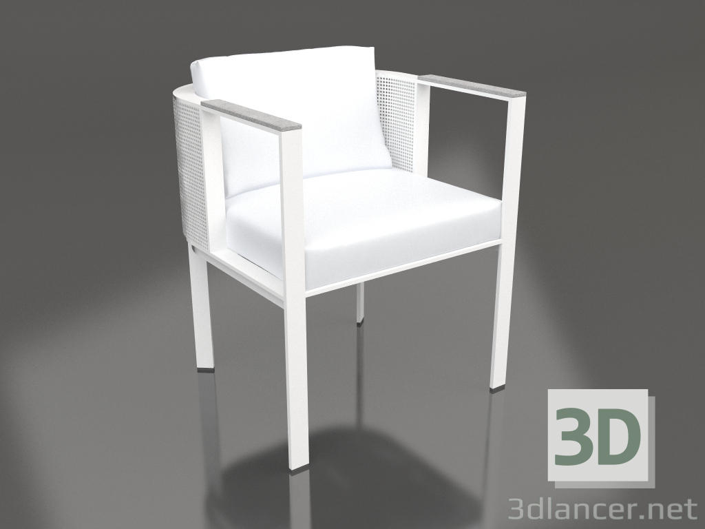 modello 3D Sedia da pranzo (Bianco) - anteprima