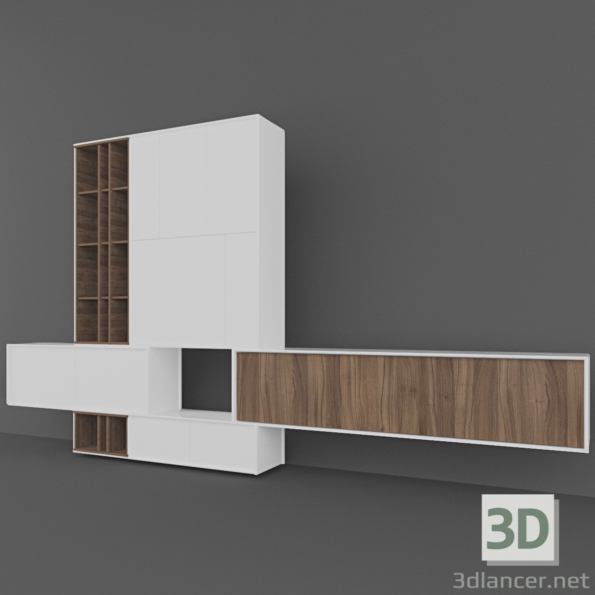 3D Hulsta oturma odası dolapları modeli satın - render