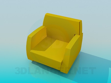 3d model Silla de color mostaza - vista previa