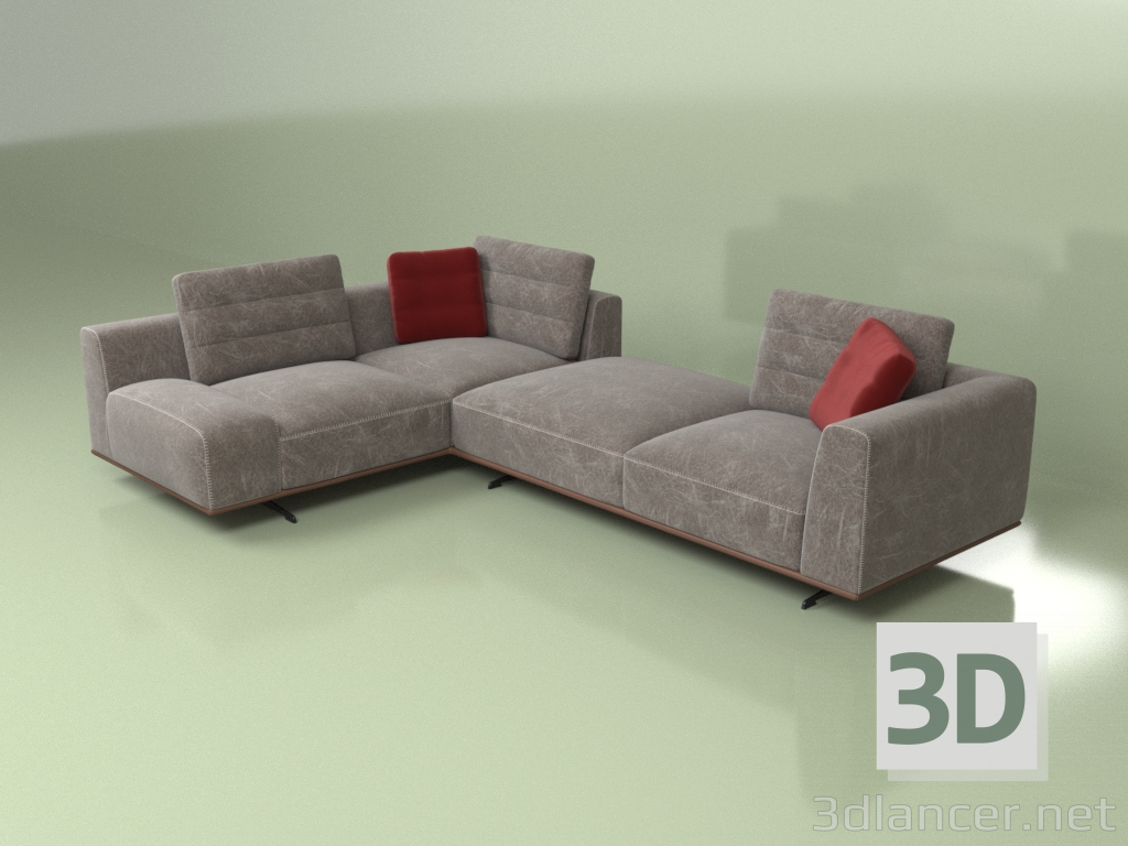 3d model Sofá rinconera Monako - vista previa