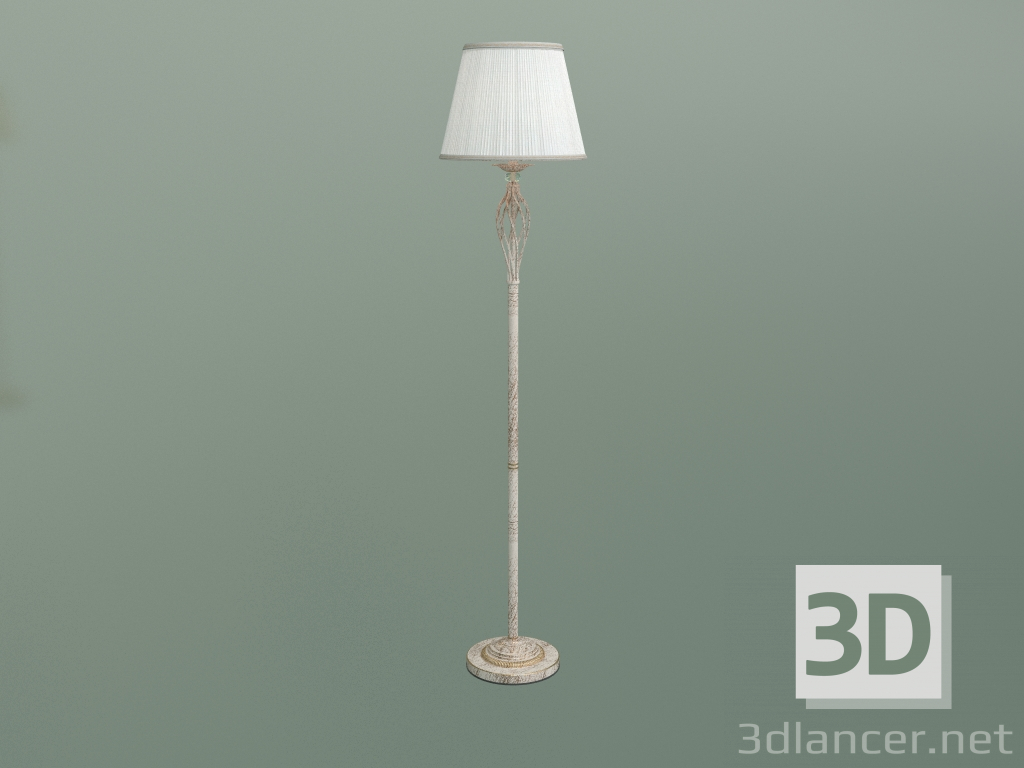 modello 3D Lampada da terra 01003-1 (bianco con oro) - anteprima