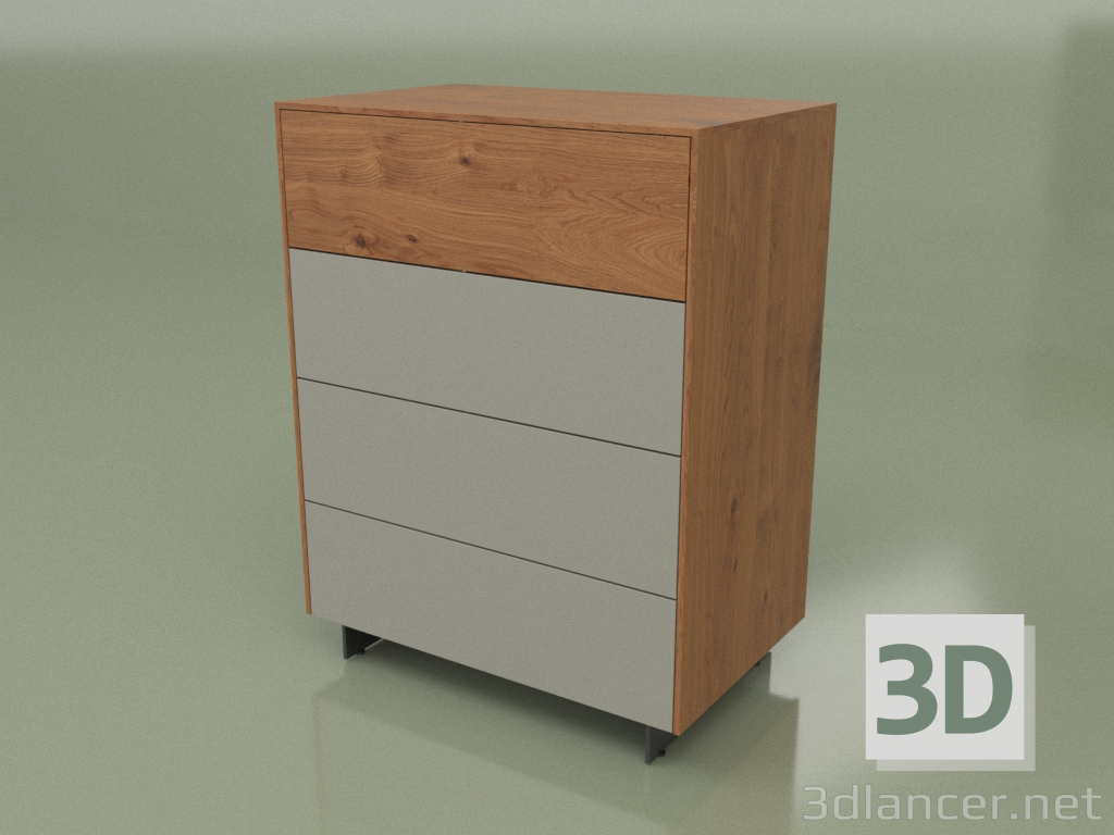 3D Modell Kommode CN 300 (Walnuss, Grau) - Vorschau