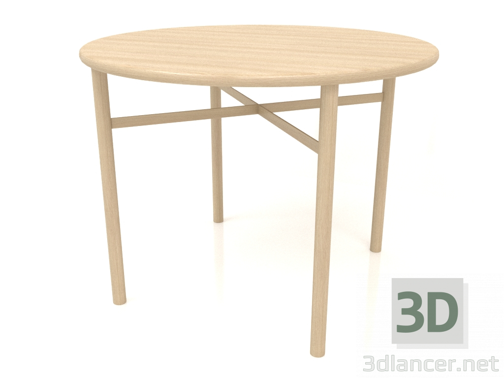 modèle 3D Table à manger (extrémité arrondie) (option 1, D=1000x750, bois blanc) - preview