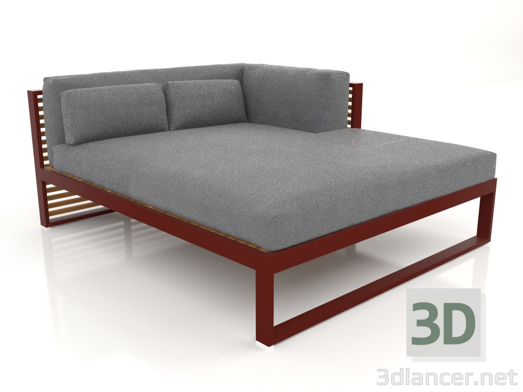 3d model Sofá modular XL, sección 2 derecha, madera artificial (Rojo vino) - vista previa