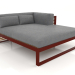 3d model Sofá modular XL, sección 2 derecha, madera artificial (Rojo vino) - vista previa