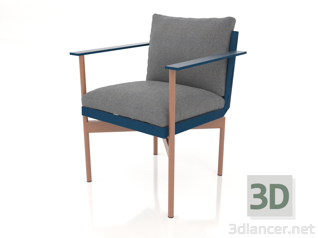 modello 3D Sedia da pranzo (Grigio blu) - anteprima