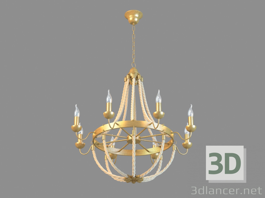 modello 3D Lampadario A8957LM-8BZ - anteprima