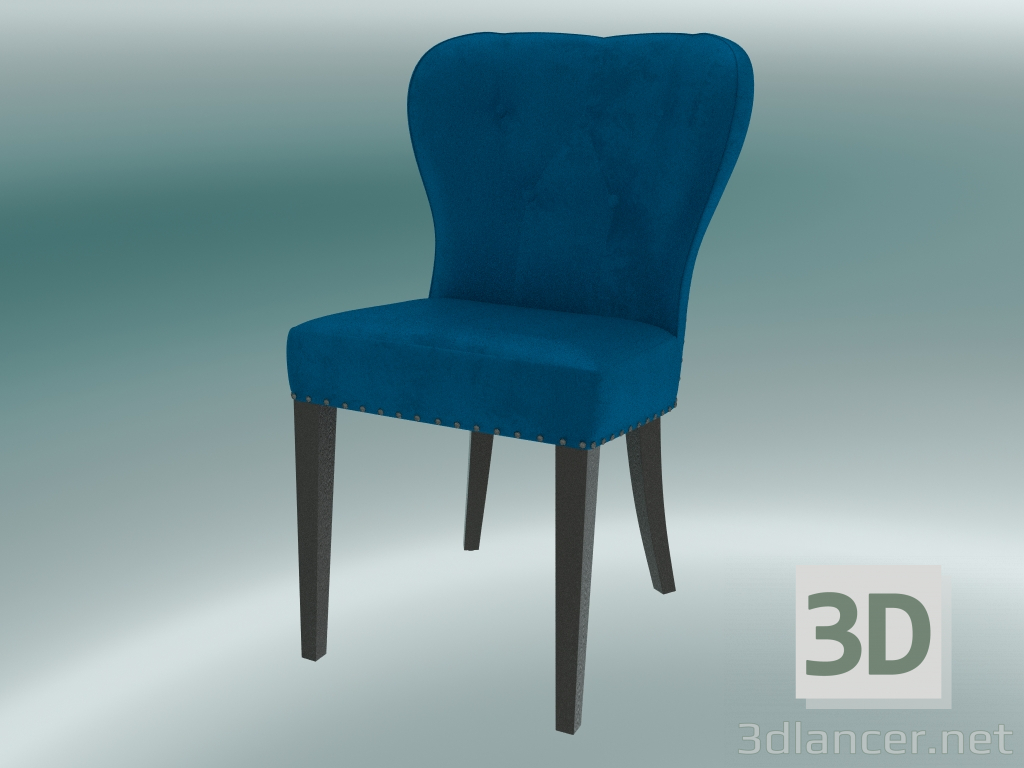 modèle 3D Chaise Catherine (Bleu) - preview