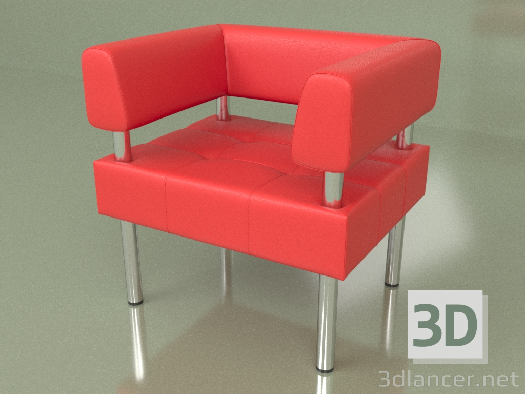 3d model Sillón Business (cuero Red2) - vista previa