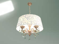 Lustre pendente 10008-4 (branco com cristal Strotskis dourado)