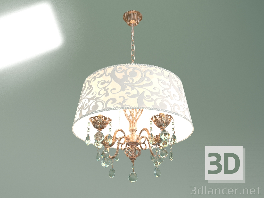 3d model Araña colgante 10008-4 (blanco con cristal Strotskis teñido de oro) - vista previa