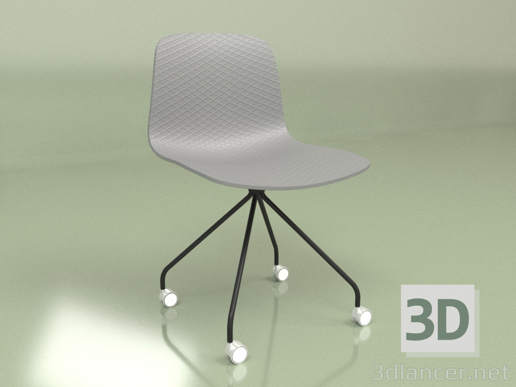 3d model Silla Glide con ruedas (gris) - vista previa