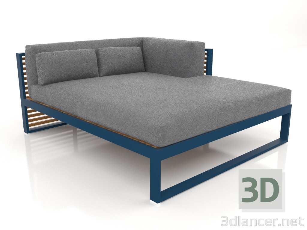 modèle 3D Canapé modulable XL, section 2 droite, bois artificiel (Gris bleu) - preview