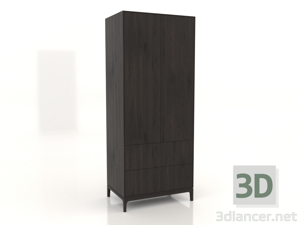 modèle 3D Armoire penderie FARGO 900x600x2200 mm (chêne wengé) - preview