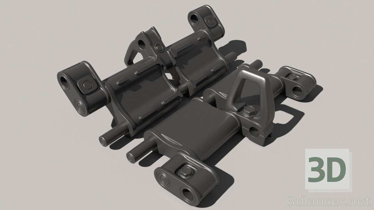 modello 3D Traccia Cingolato t-72-80-90 - anteprima