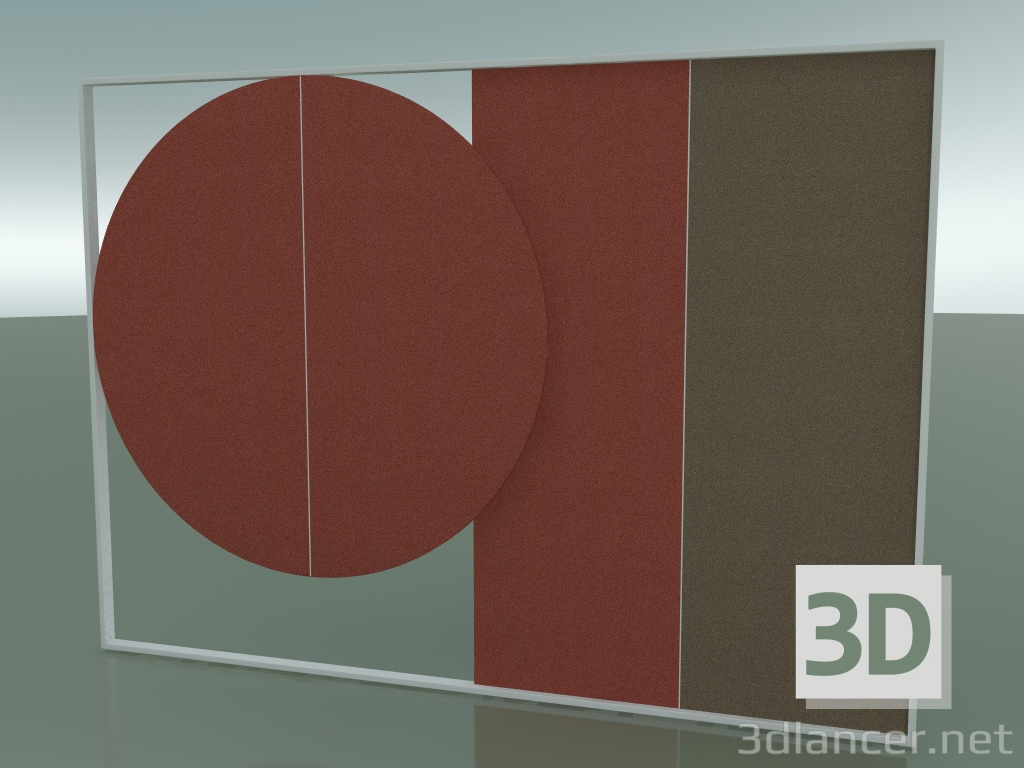 3d model Freestanding Large Round + Rectangular Panel 5106 (V12) - preview