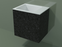 Lavabo sospeso (02R123102, Nero Assoluto M03, L 48, P 36, H 48 cm)