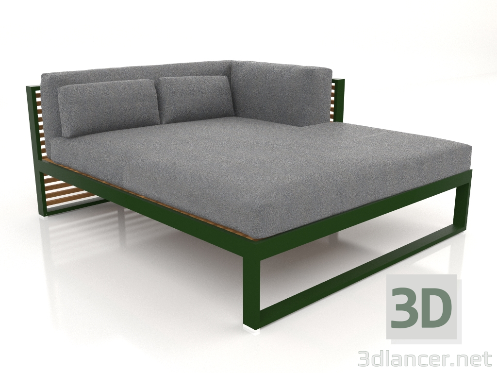 3d model Sofá modular XL, sección 2 derecha, madera artificial (Verde botella) - vista previa