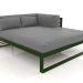 3d model Sofá modular XL, sección 2 derecha, madera artificial (Verde botella) - vista previa