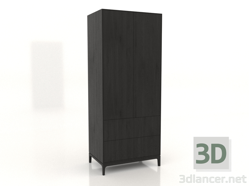 3D modeli Gardırop FARGO 900x600x2200 mm (siyah meşe) - önizleme