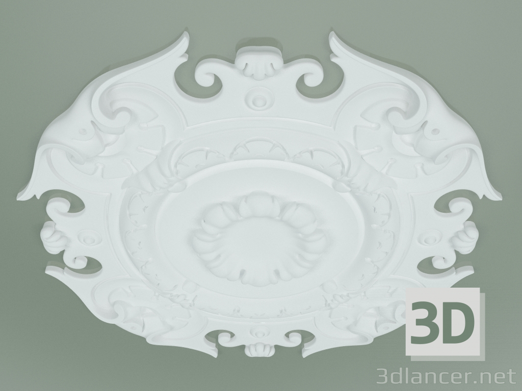 Modelo 3d Roseta com ornamento RW052 - preview