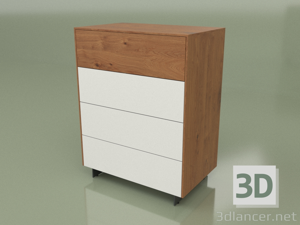 3d model Cajonera CN 300 (Nogal, Blanco) - vista previa