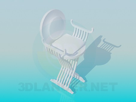 3d model Silla alta con cabecera redonda - vista previa