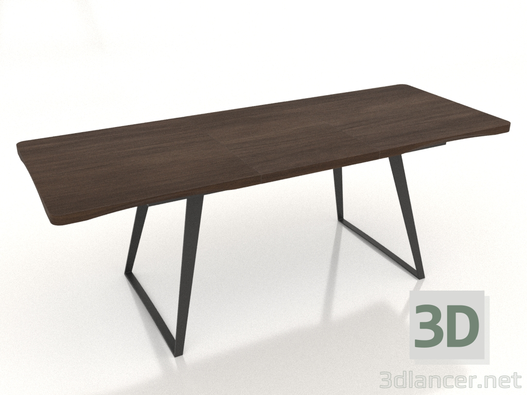 3D Modell Klapptisch Vermont (Walnuss, aufgeklappt) - Vorschau