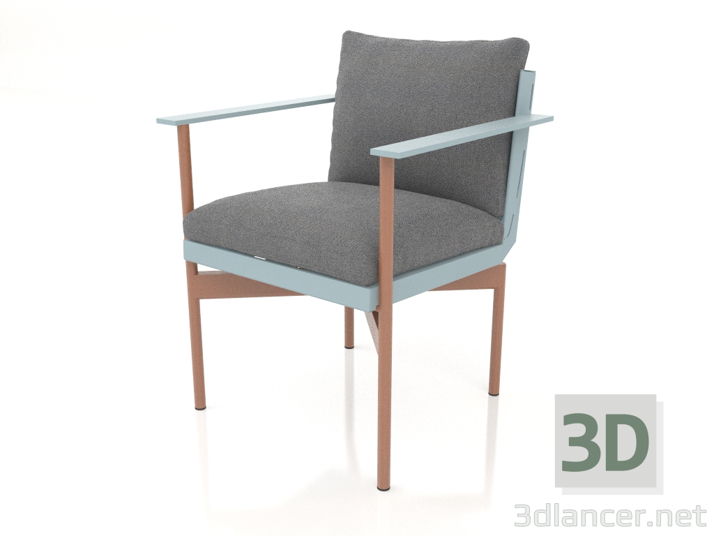 modèle 3D Chaise de salle à manger (bleu gris) - preview