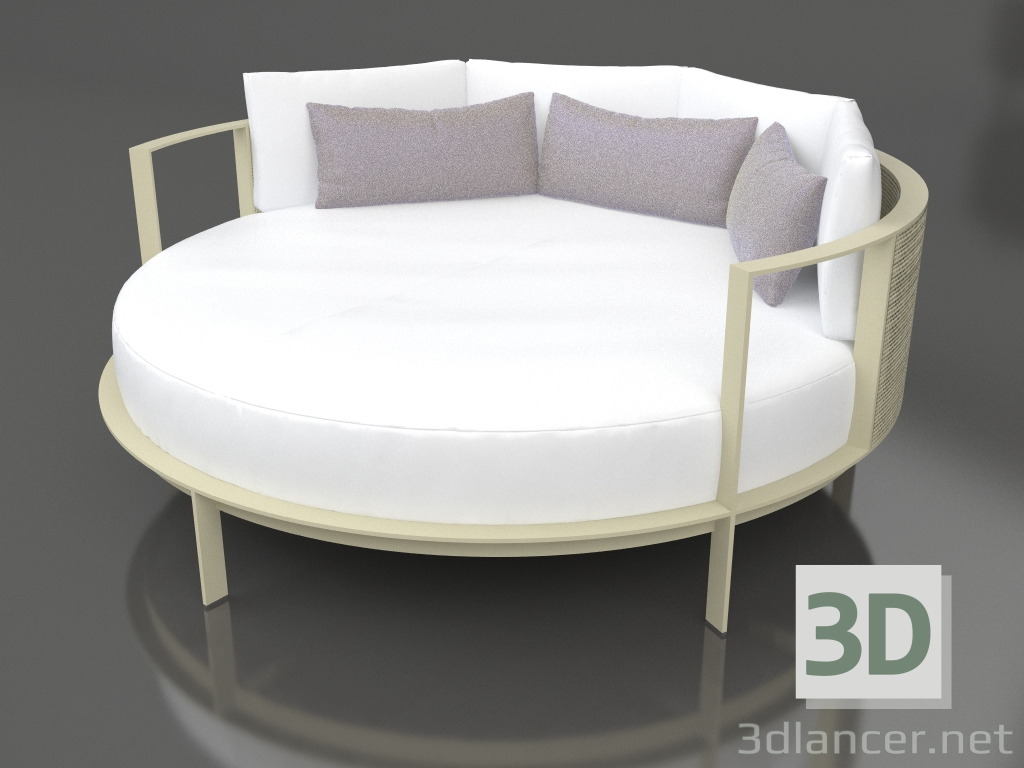 modèle 3D Lit rond pour la détente (Or) - preview