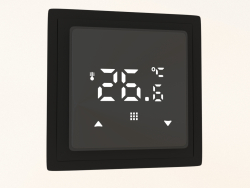 Thermostat mit Bodensensor (programmierbar, 16 A, schwarzes Glas, mattes Carbon, DTEF16®) R98