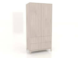 Armadio FARGO 1050x600x2200 mm (rovere sbiancato, 2 ante, 4 cassetti)