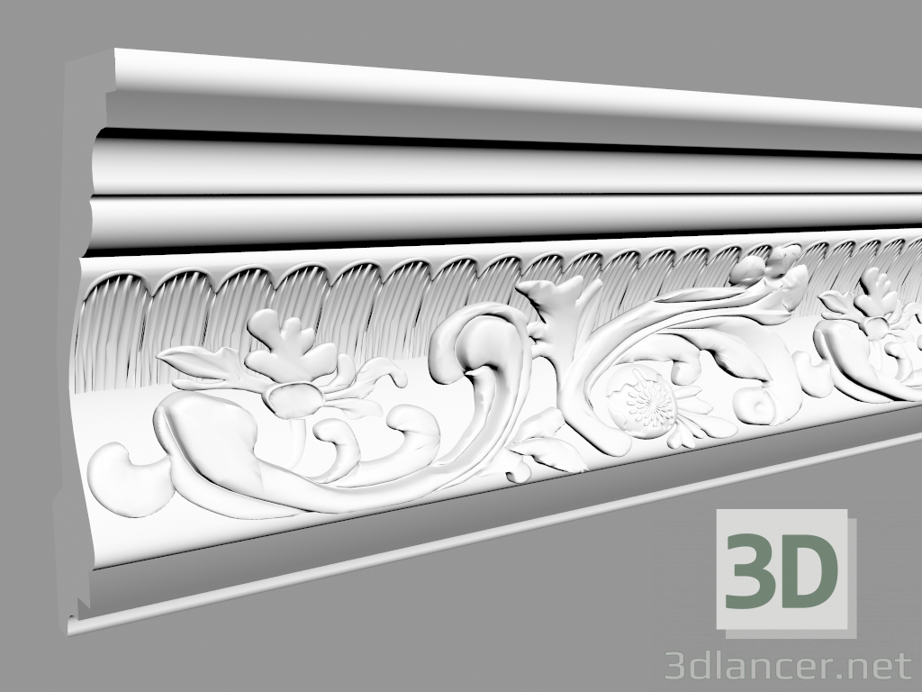 3d model Cornice S201 (200 x 11,6 x 4,8 cm) - vista previa