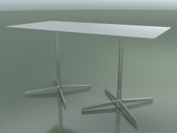 Table rectangulaire avec base double 5544 (H 72,5 - 69x139 cm, Blanc, LU1)