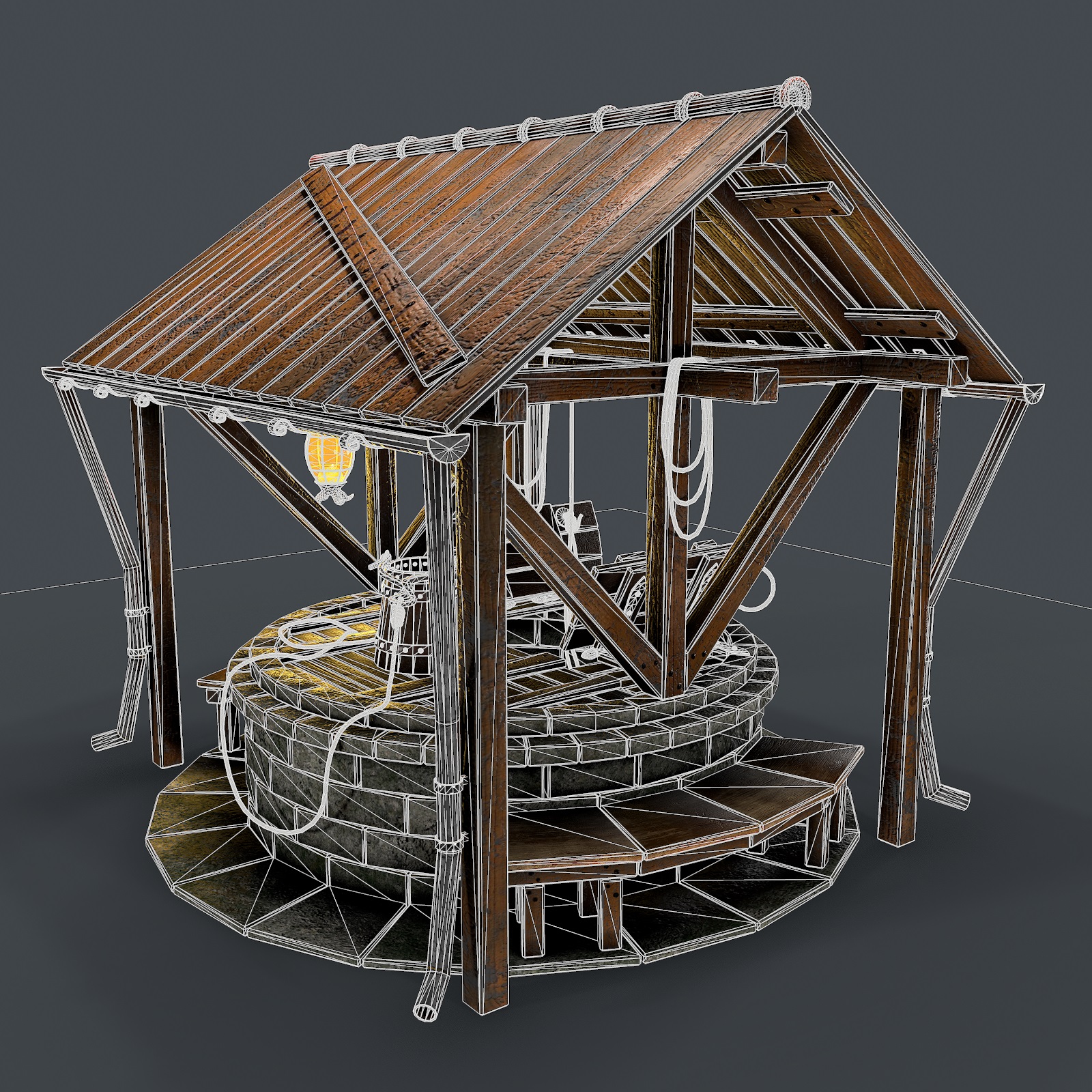 3d Stone well 3d model model buy - render