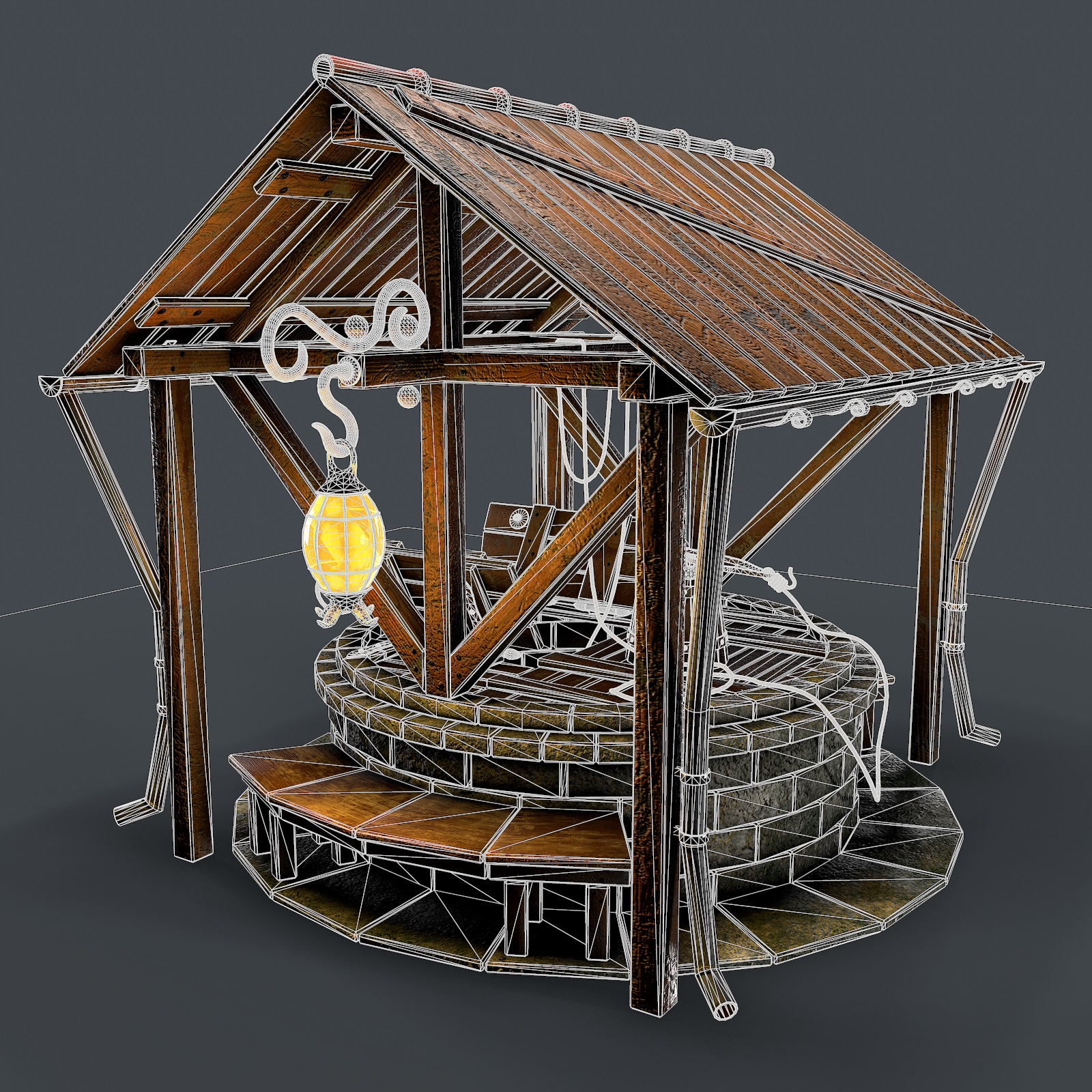 3d Stone well 3d model model buy - render