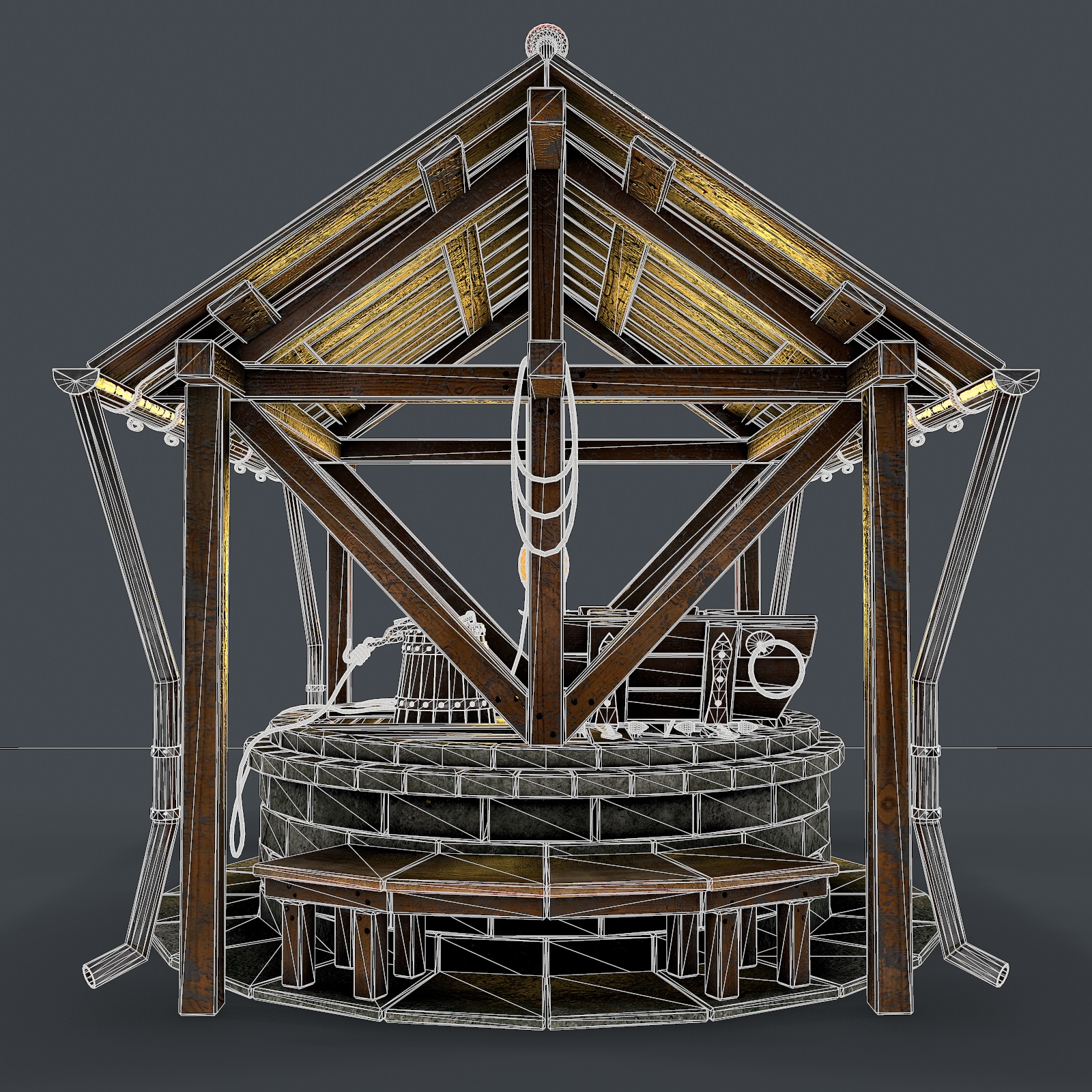 3d Stone well 3d model model buy - render