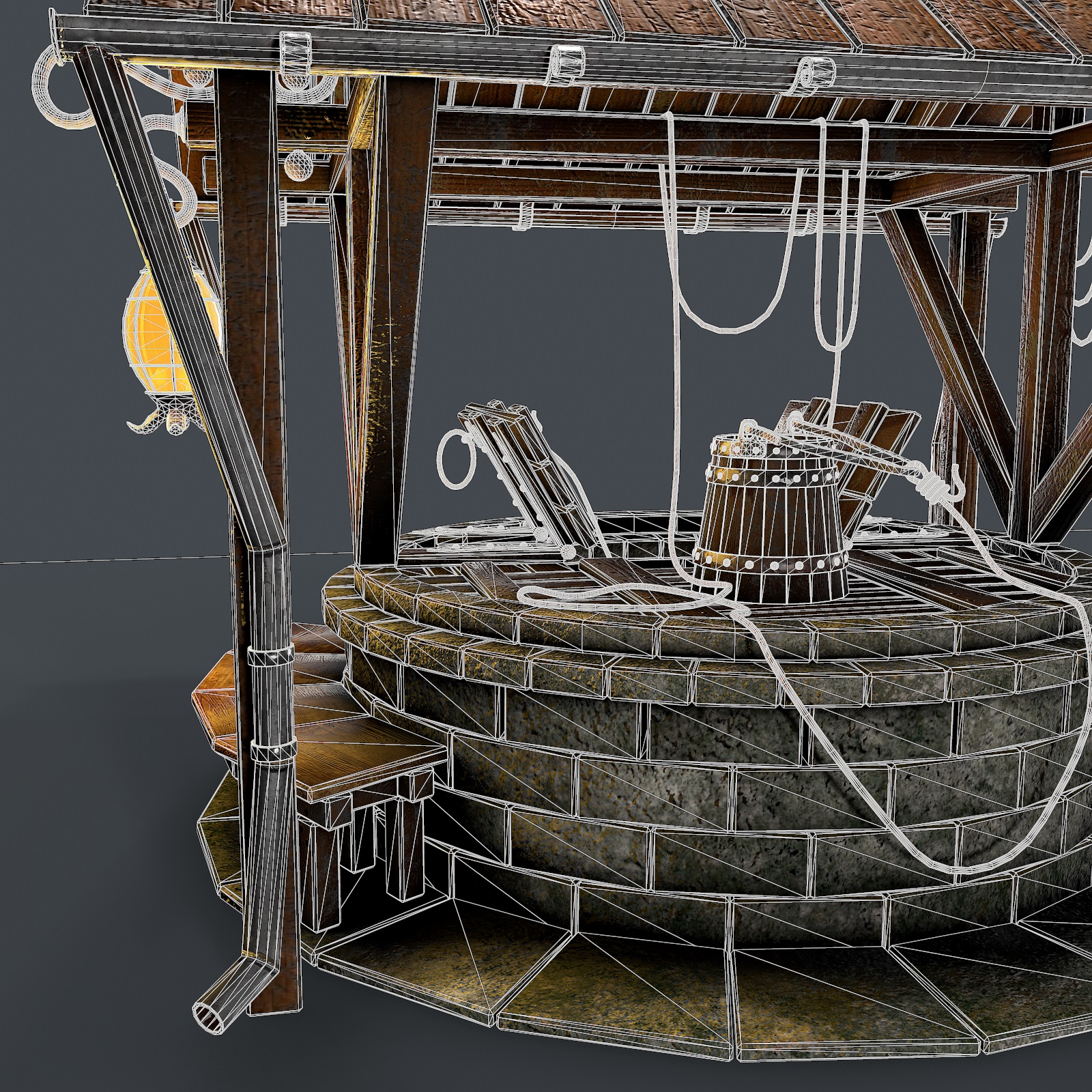 3d Stone well 3d model model buy - render