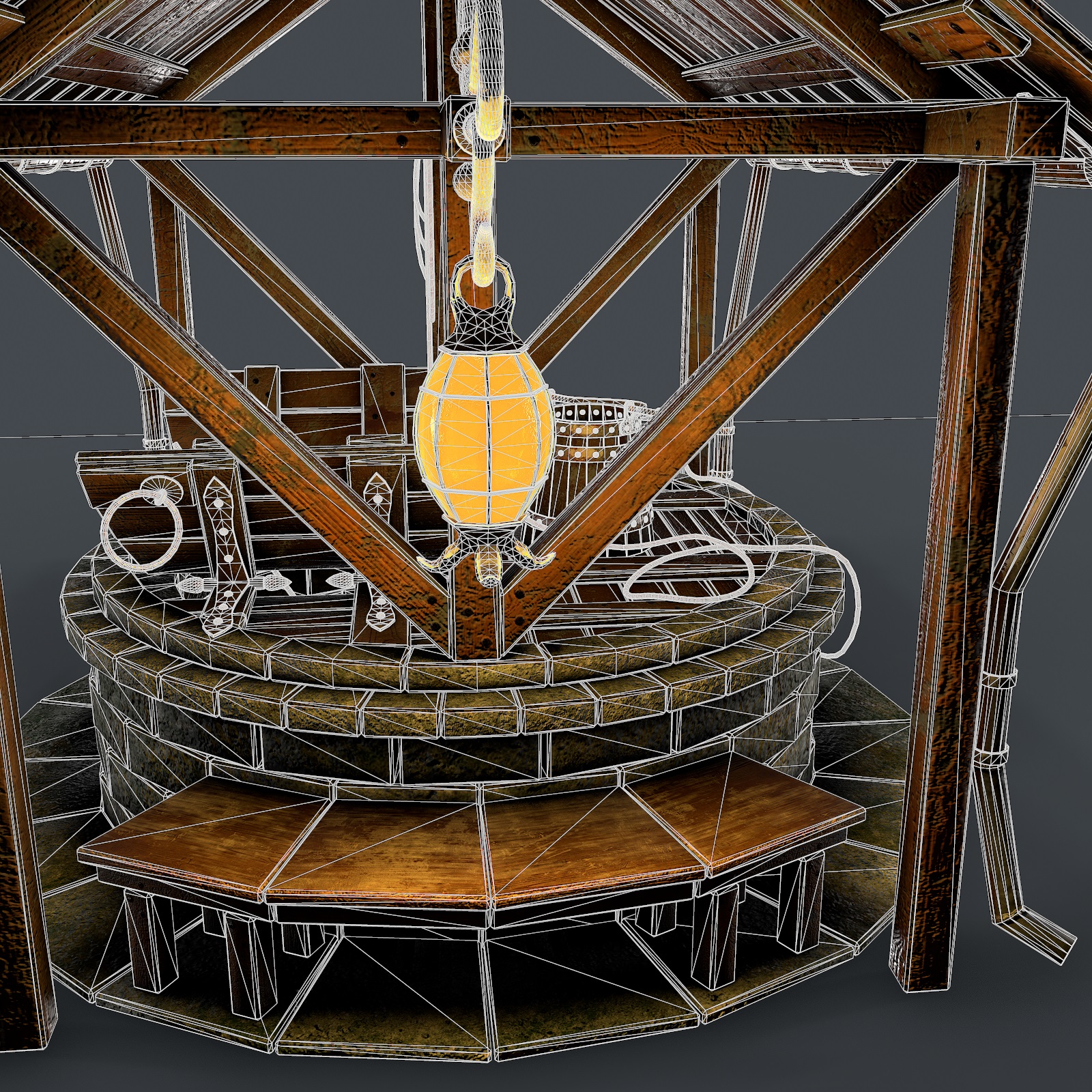 3d Stone well 3d model model buy - render