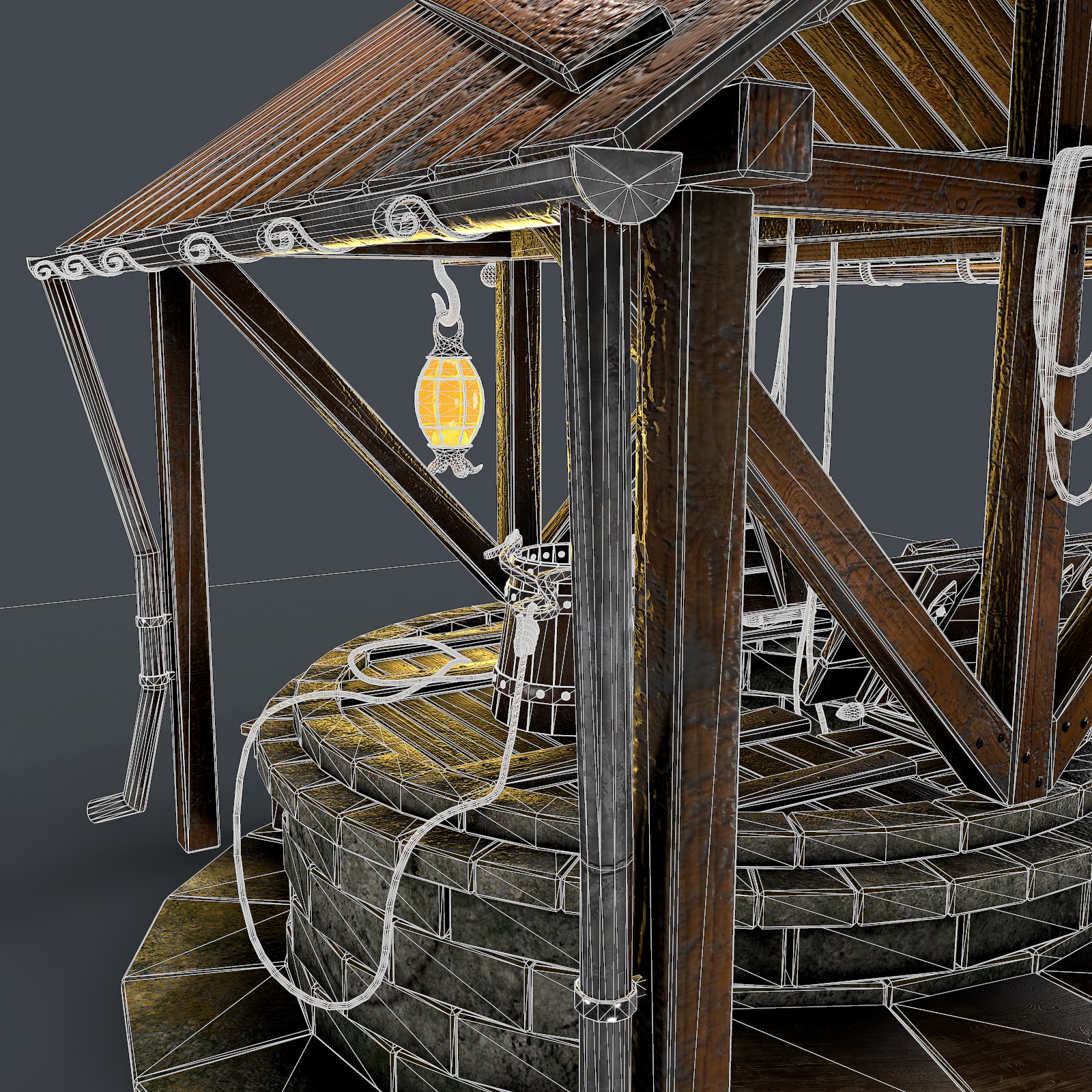 3d Stone well 3d model model buy - render