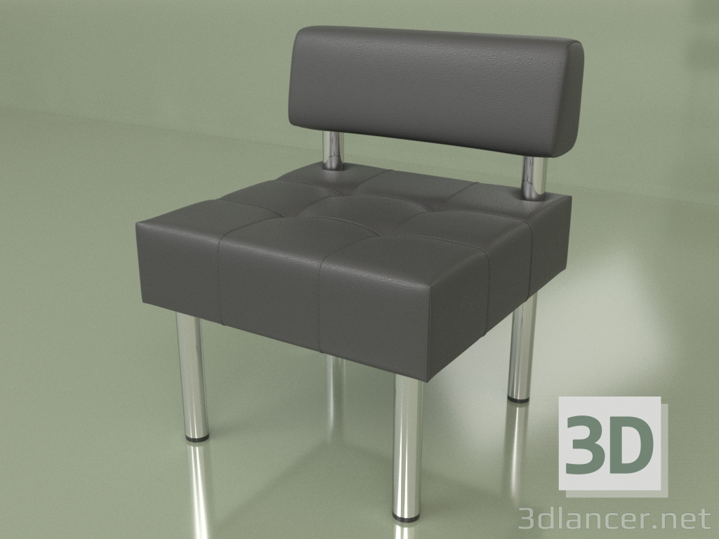 Modelo 3d Seção única Business (couro preto) - preview