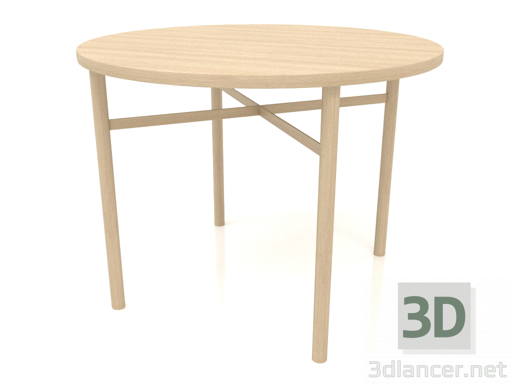 3d model Mesa de comedor (extremo recto) (opción 1, D=1000x750, blanco madera) - vista previa