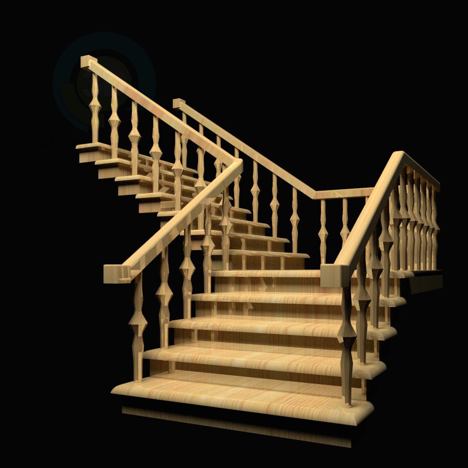 3d model escalera - vista previa