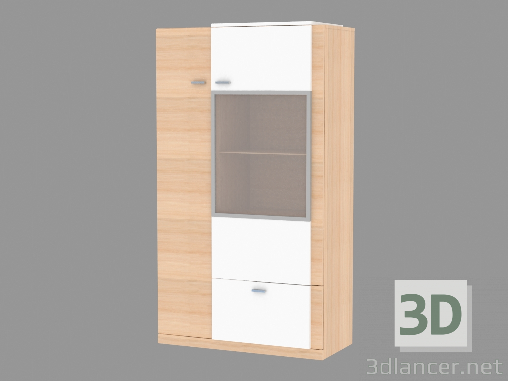 3D Modell Schrank mit Glaseinsatz (Mittel) - Vorschau