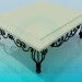 3d model Coffee table with wrought iron legs - preview